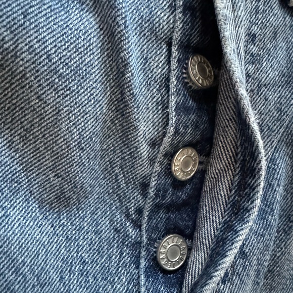 AGolde 100% Organic Cotton Relaxed High Rise Faded Blue Distressed Jeans - Picture 6 of 10